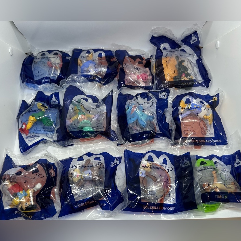 2021 McDonald's Walt Disney World's 50th Anniversary Happy Meal Toys, New.